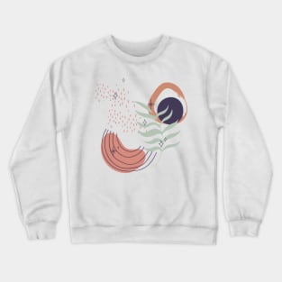 Abstract shapes lines and leaves digital design Crewneck Sweatshirt